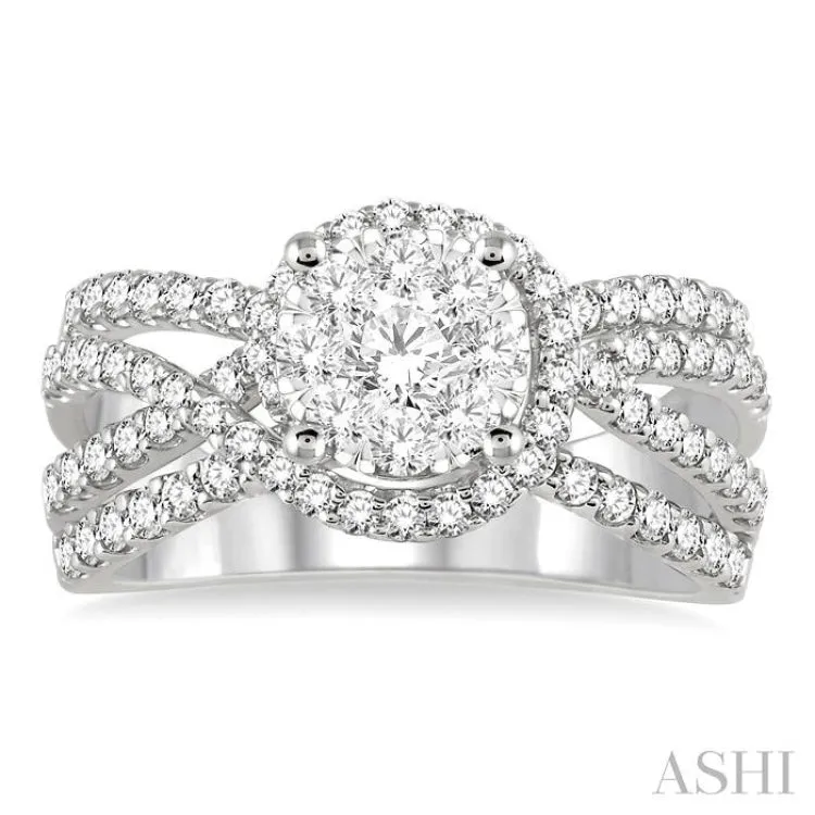 1 Ctw Diamond Lovebright Ring in 14K White Gold