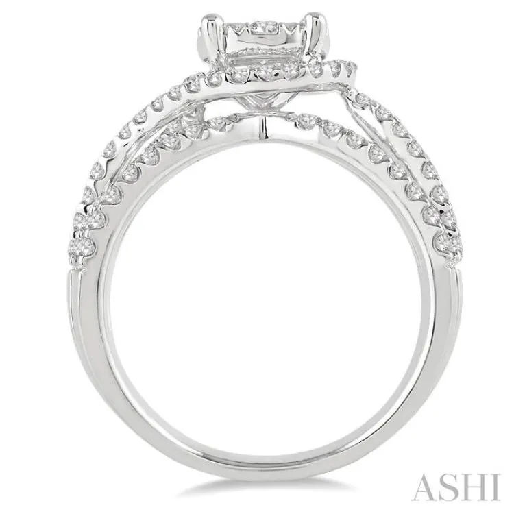 1 Ctw Diamond Lovebright Ring in 14K White Gold