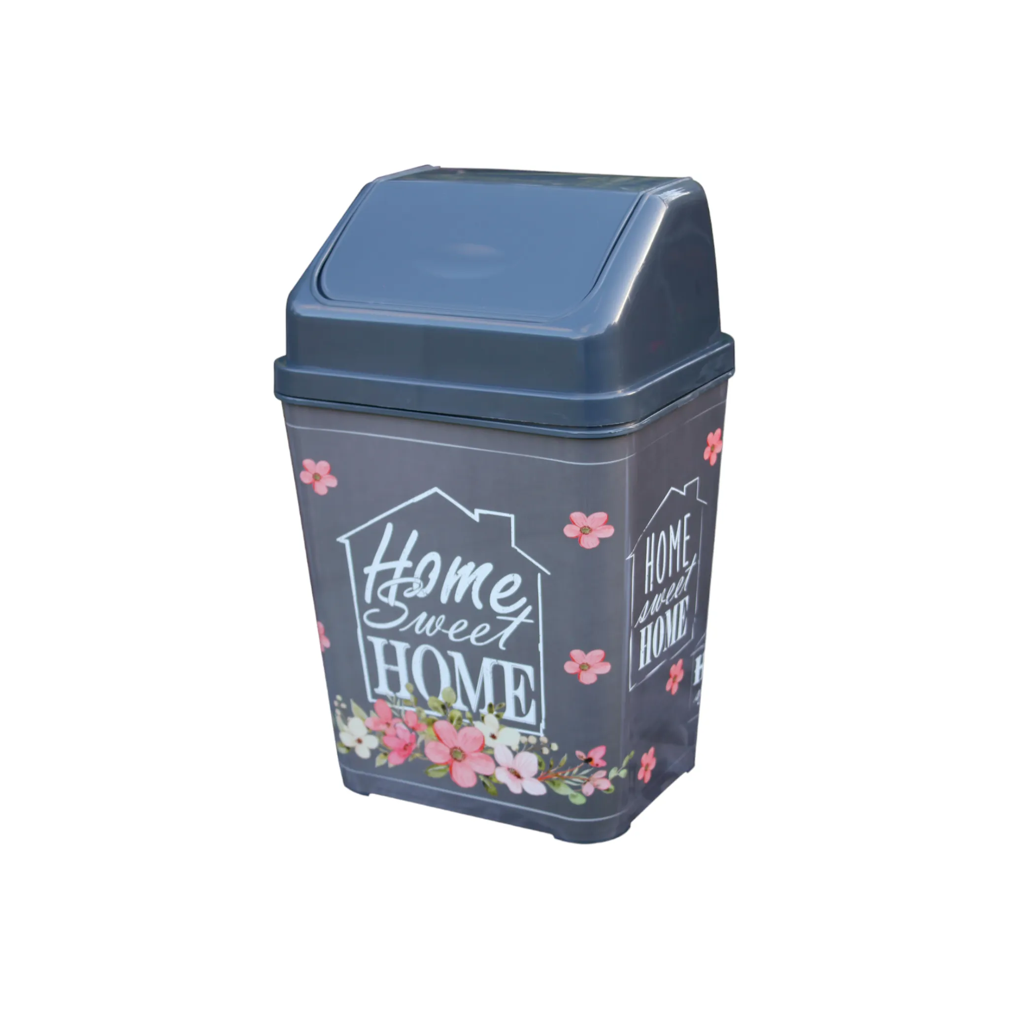 10L Plastic Waste Bin Flip Top Print Home Nu Ware