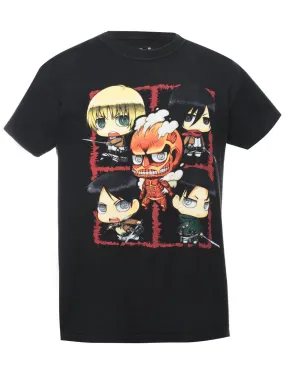 2000s Attack On Titan Cartoon T-shirt - S