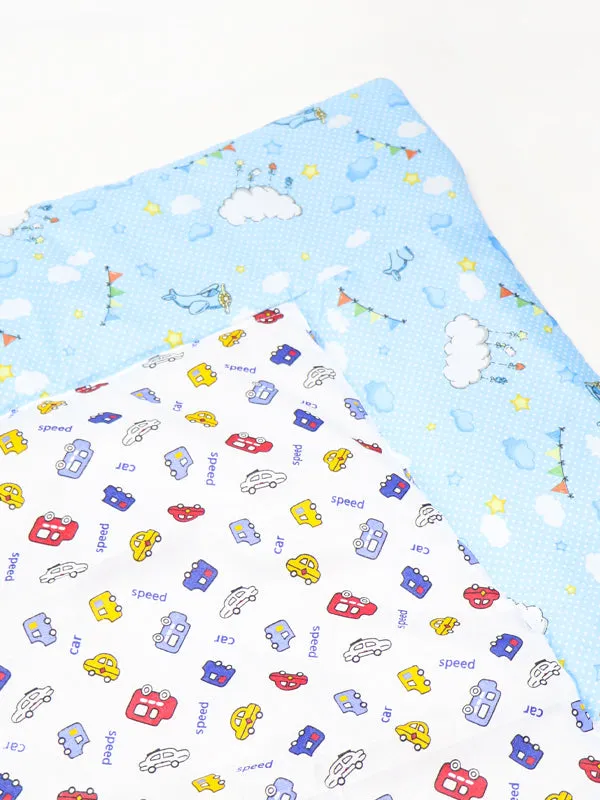 8Pcs Newborn Baby Sleeping Bag With Mosquito Net Car Light Blue