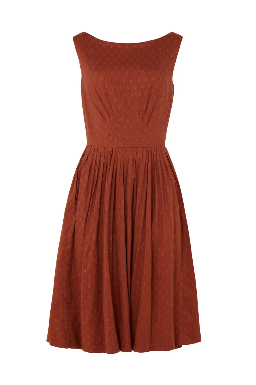 Abigail Viscose Dobby Cinnamon Dress Long