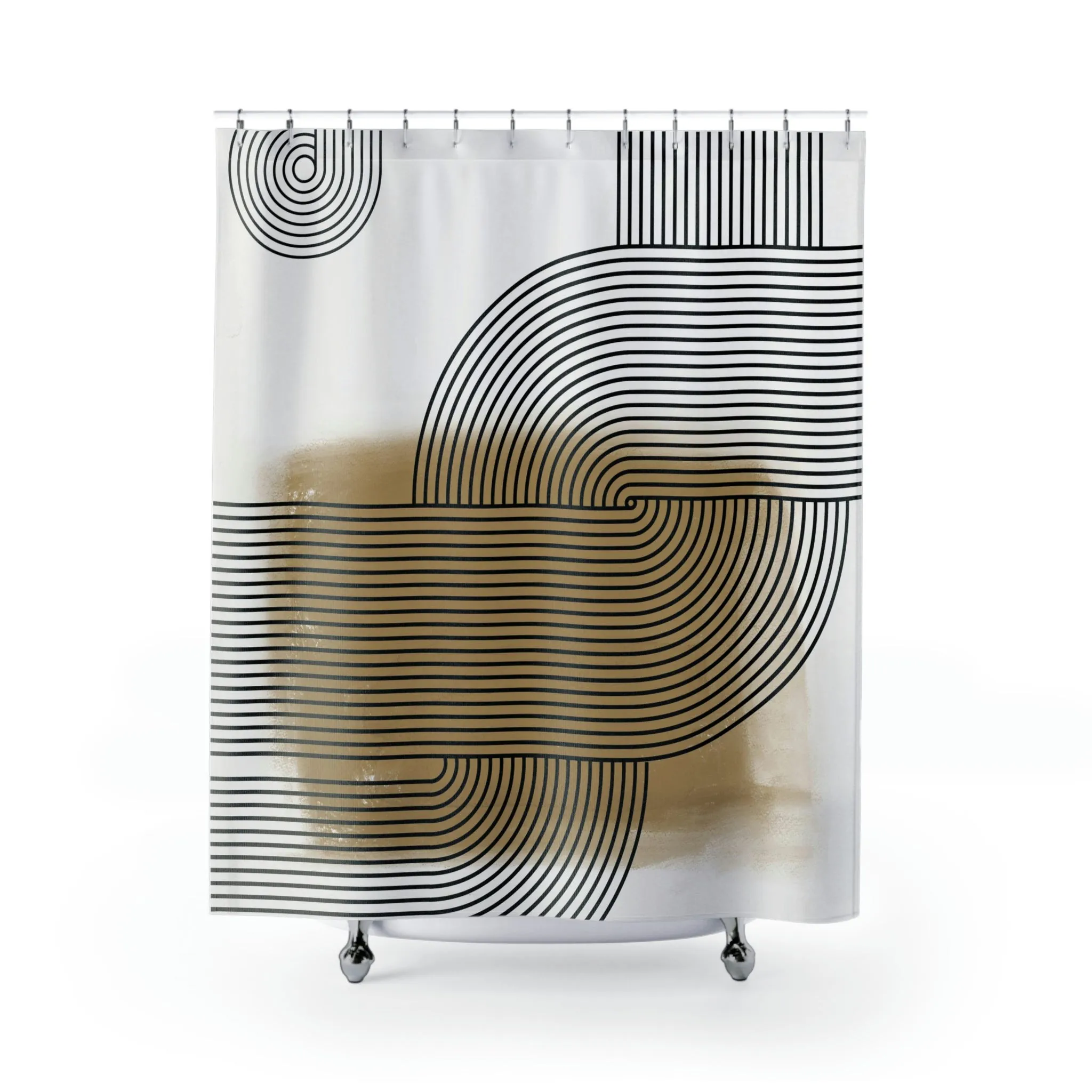 abstract boho shower curtain | Mid-Century Minimalist