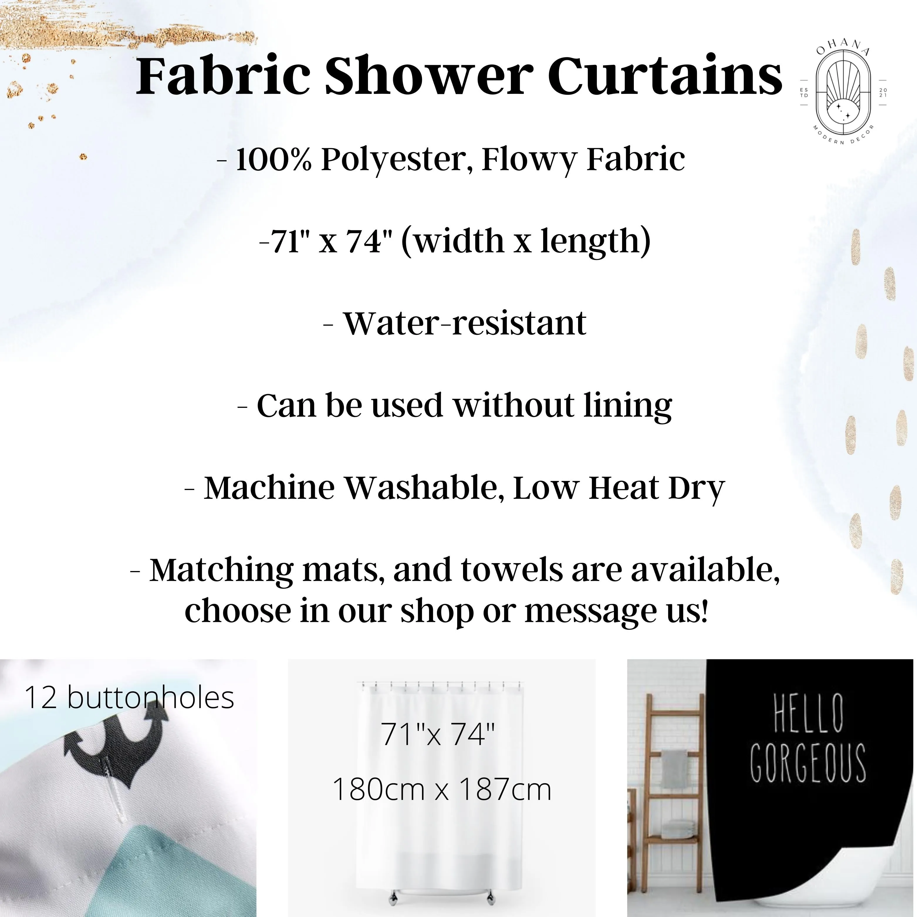 abstract boho shower curtain | Mid-Century Minimalist