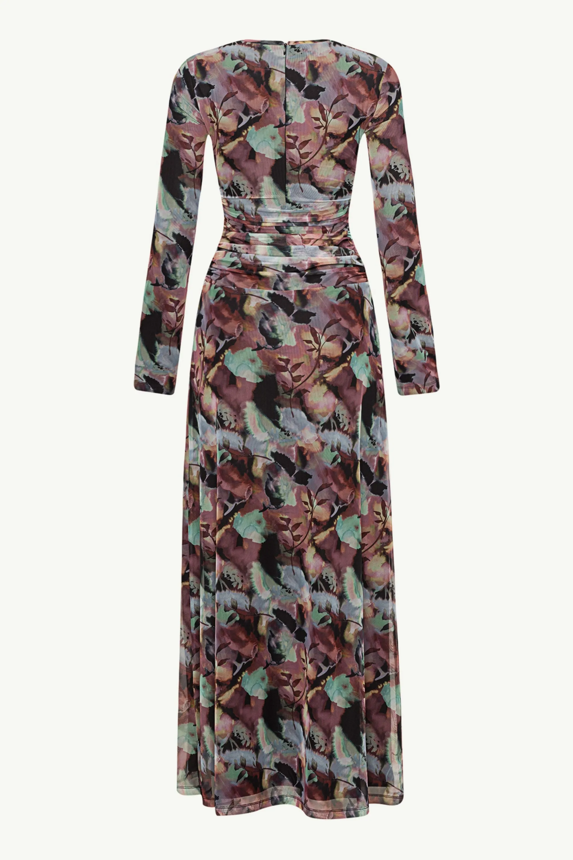 Adelina Rouched Maxi Dress - Floral Tie Dye