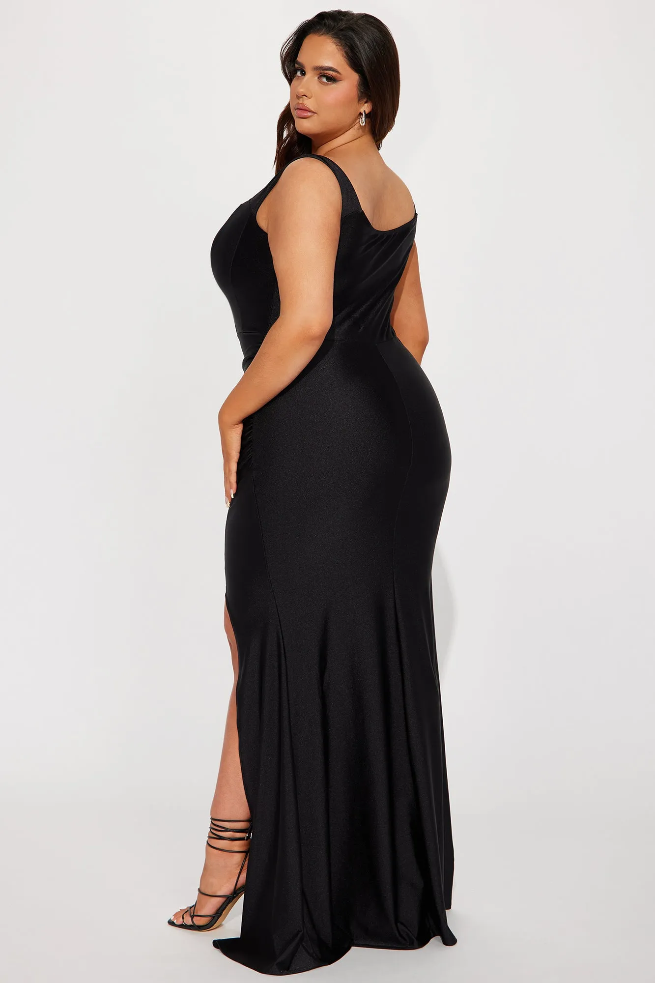 Adriana Corset Maxi Dress - Black