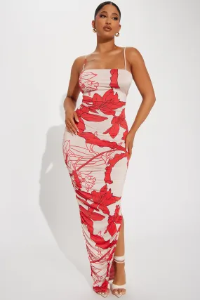 Alaya Maxi Dress - Red/combo