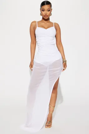 Alexa Mesh Maxi Dress - White