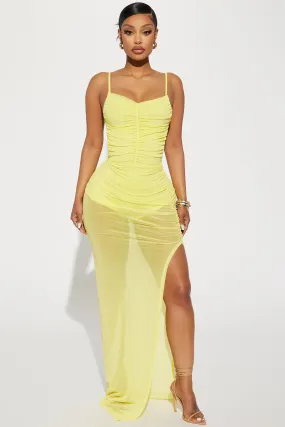 Alexa Mesh Maxi Dress - Yellow