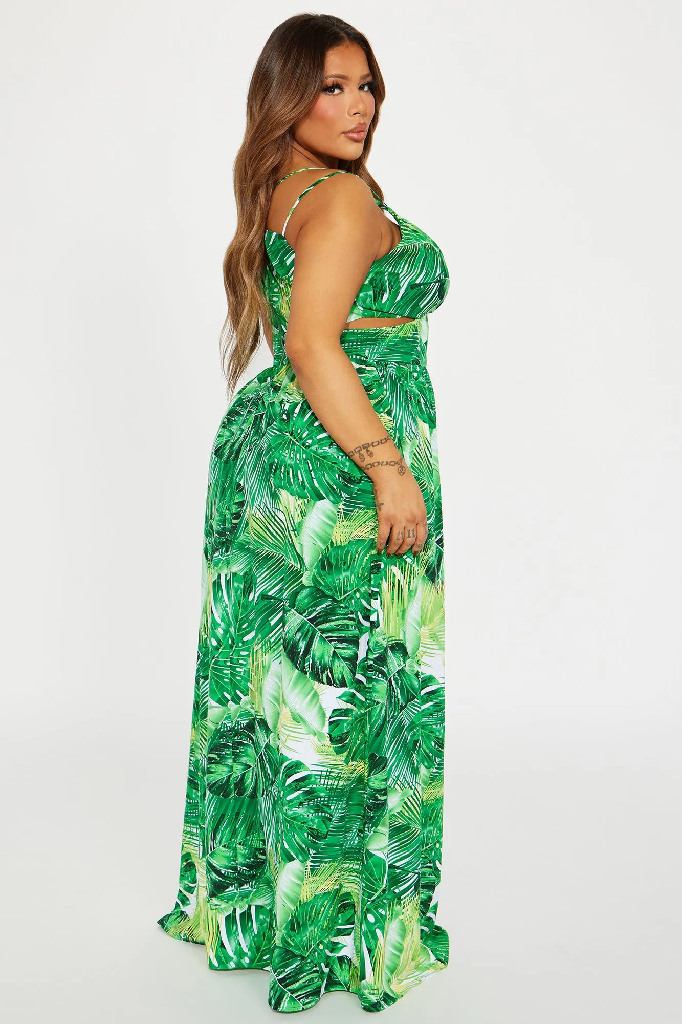 Alexandria Tropical Maxi Dress - Kelly Green