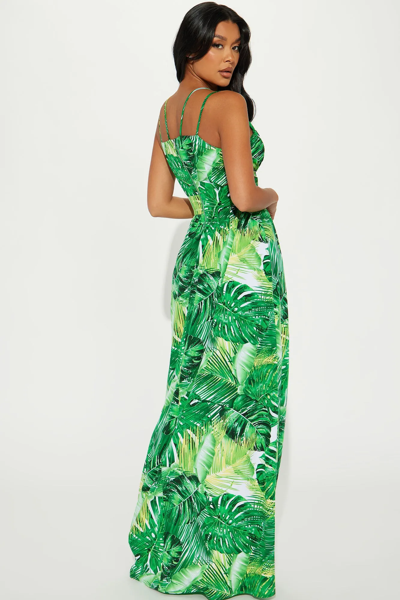 Alexandria Tropical Maxi Dress - Kelly Green