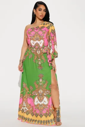 Amalfi Coast Maxi Dress - Green/combo