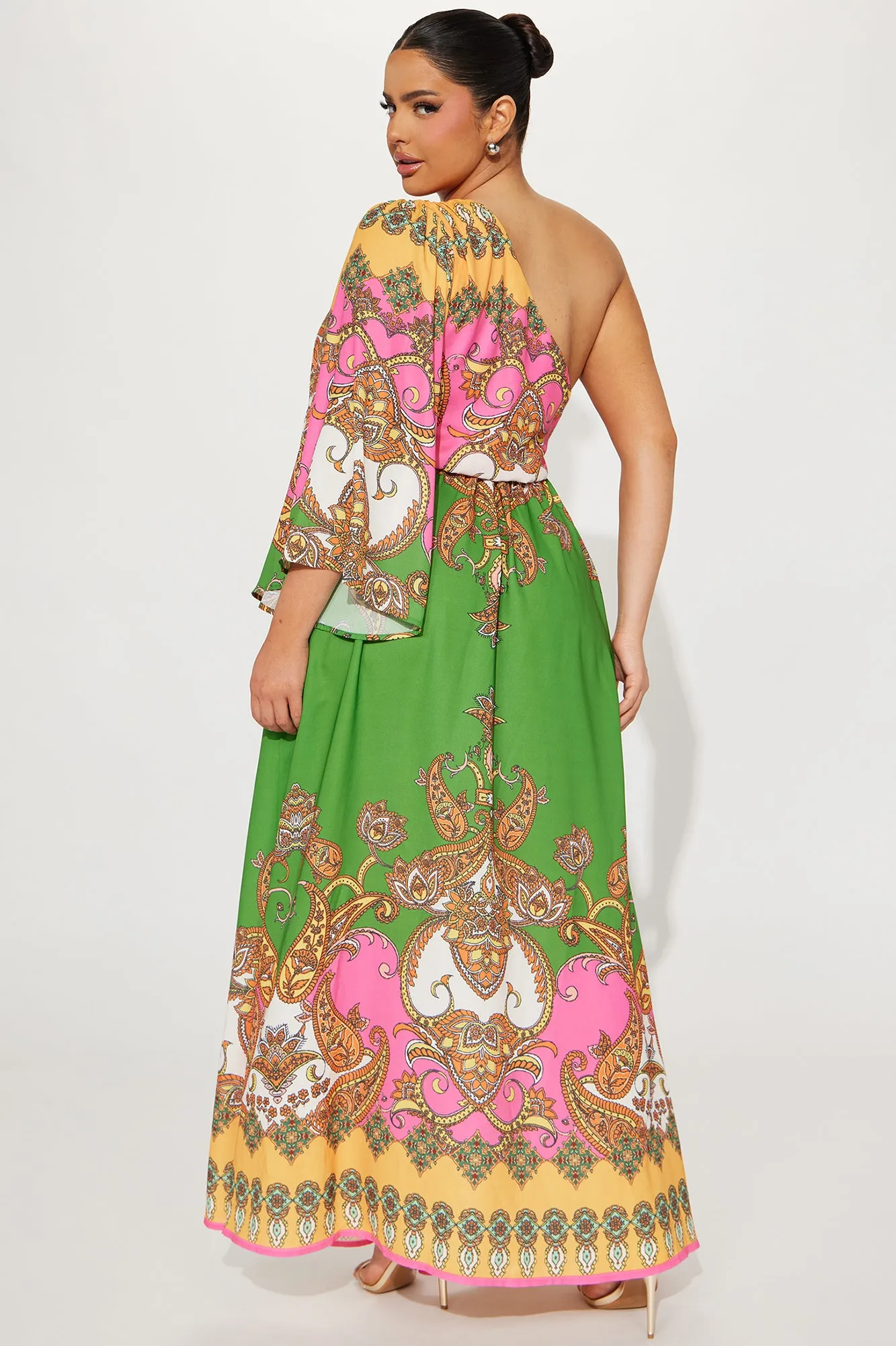 Amalfi Coast Maxi Dress - Green/combo