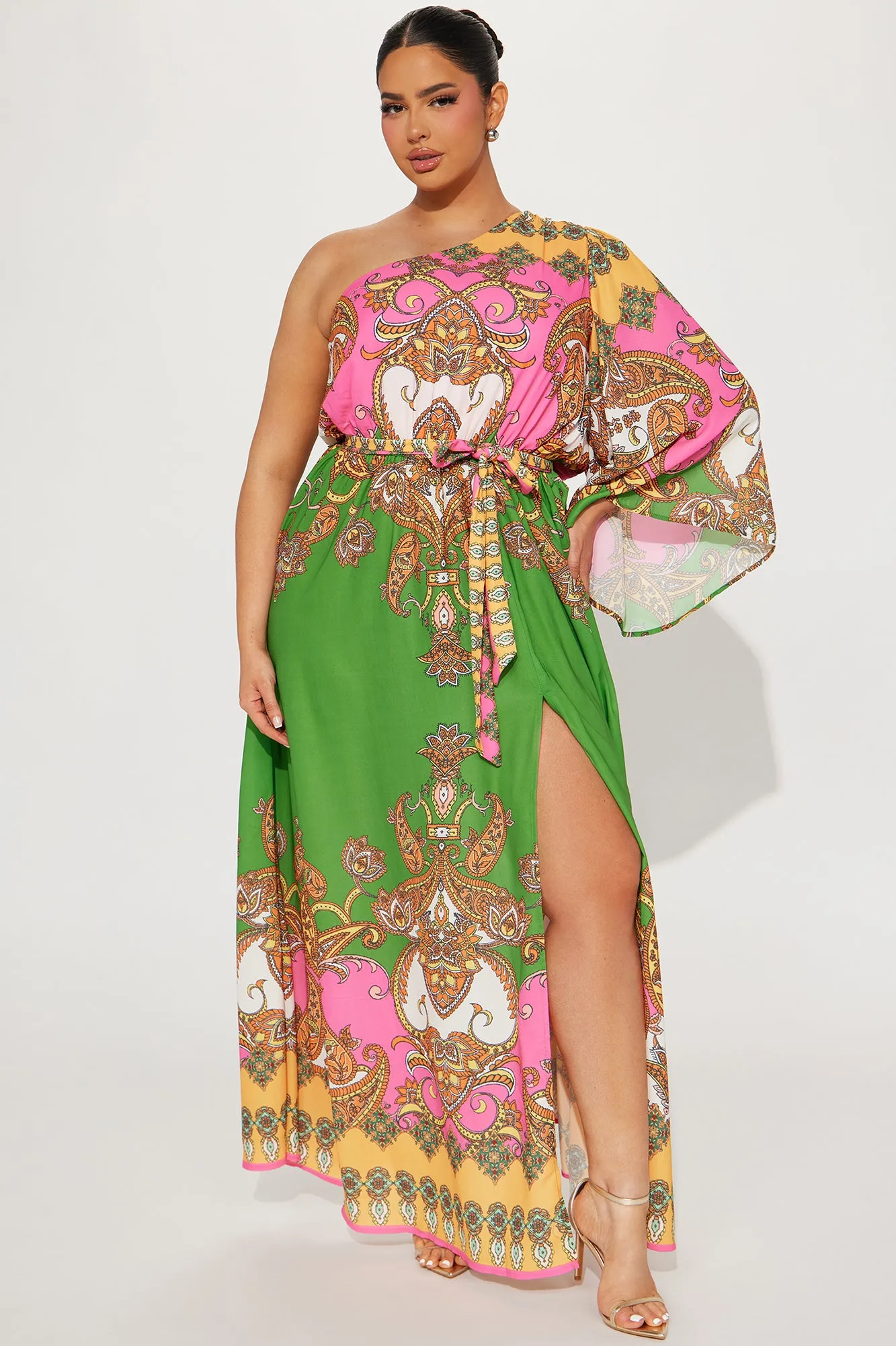 Amalfi Coast Maxi Dress - Green/combo