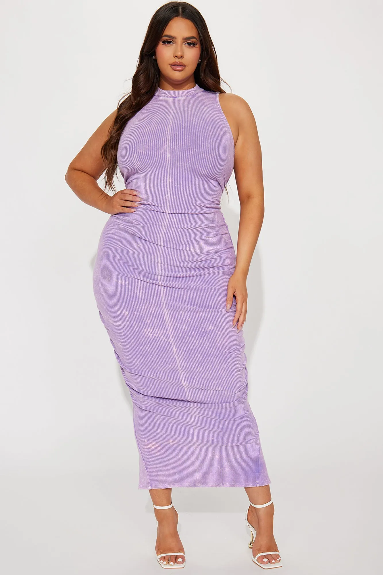 Amiah Mineral Wash Maxi Dress - Lilac