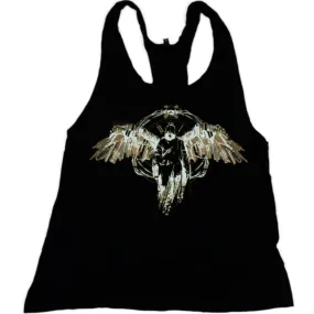 Angel Black Racer Vest Top