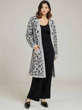 Animal Print Long Duster Cardigan