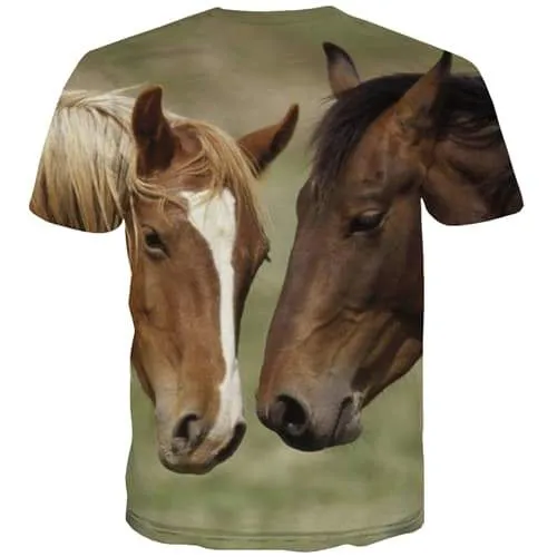 Animal T-shirt Men Horse T-shirts Graphic Lovely T-shirts 3d Funny Tshirts Novelty Street Tshirt Printed Short Sleeve summer Men