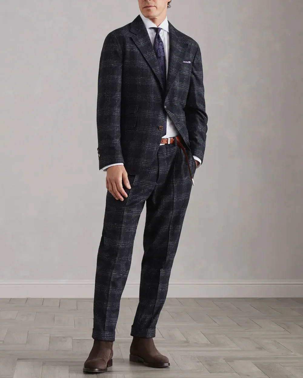 Anthracite Heathered Plaid Suit