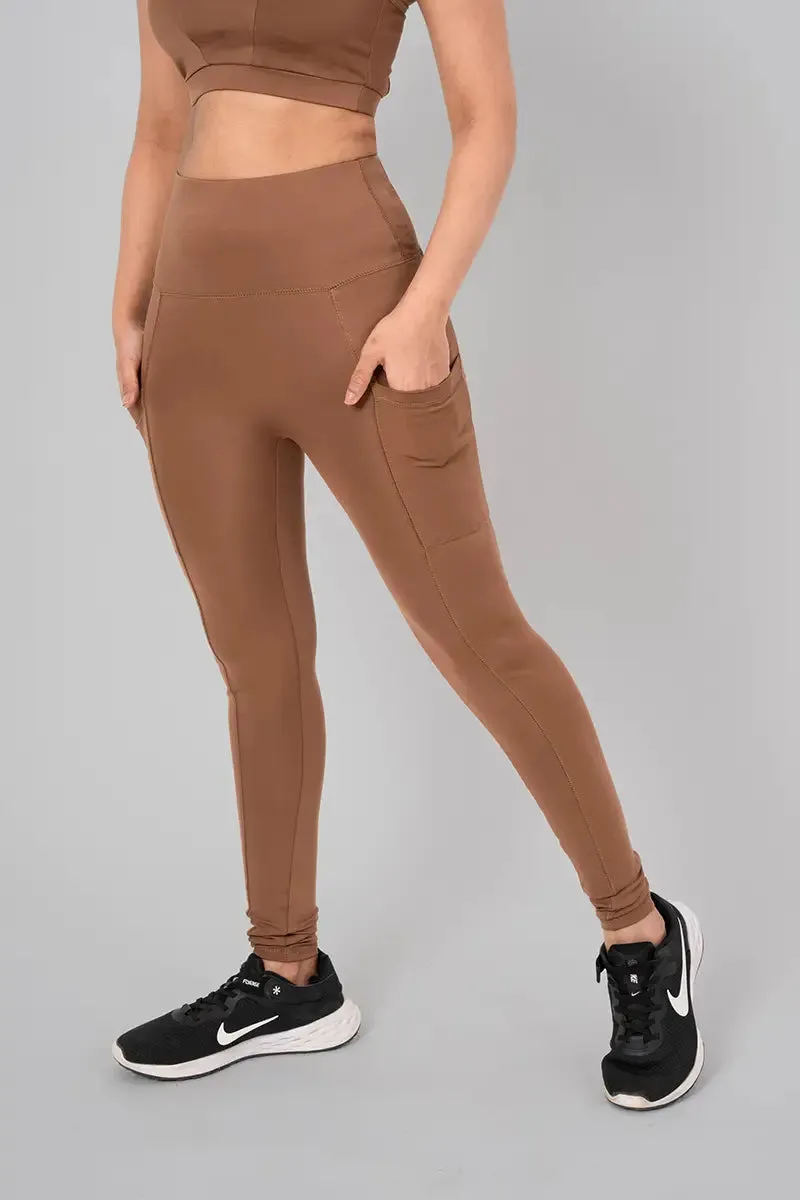 Anywhere Women's Leggings with Side Pockets - Cocoa