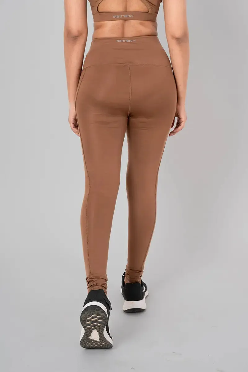 Anywhere Women's Leggings with Side Pockets - Cocoa