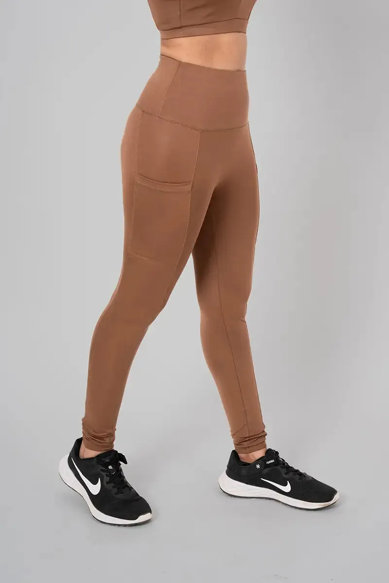 Anywhere Women's Leggings with Side Pockets - Cocoa