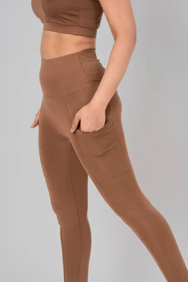 Anywhere Women's Leggings with Side Pockets - Cocoa