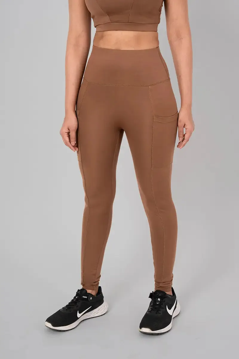 Anywhere Women's Leggings with Side Pockets - Cocoa