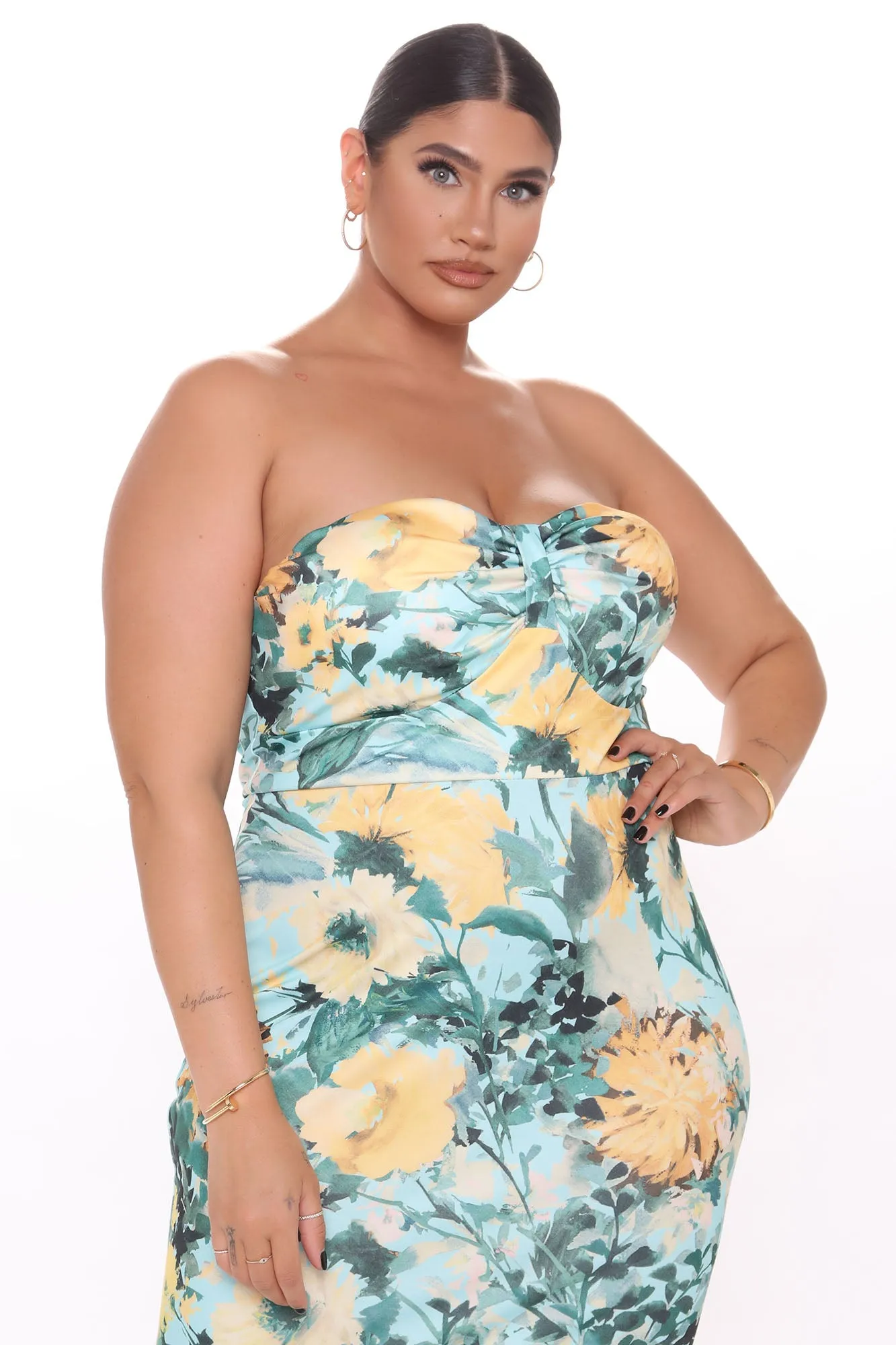 Ariel Floral Maxi Dress - Jade/Combo