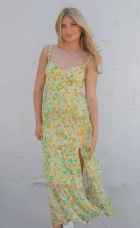 astr: midsummer dress - yellow/green