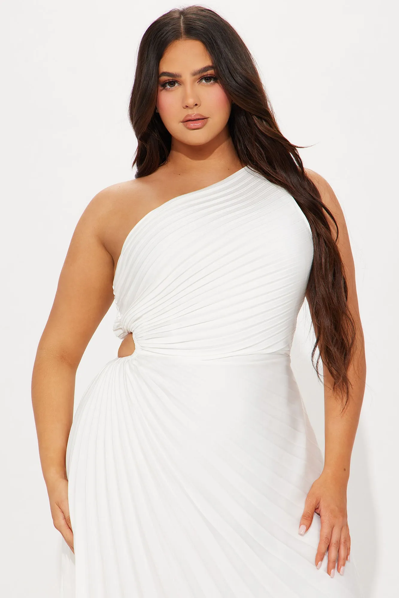 Athena One Shoulder Maxi Dress - Off White