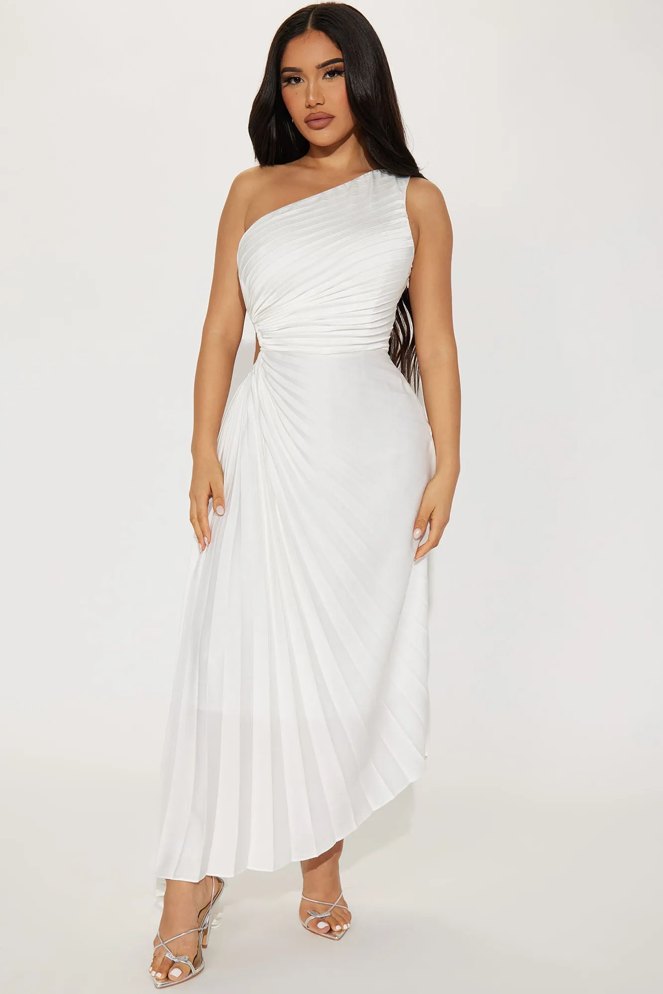 Athena One Shoulder Maxi Dress - Off White