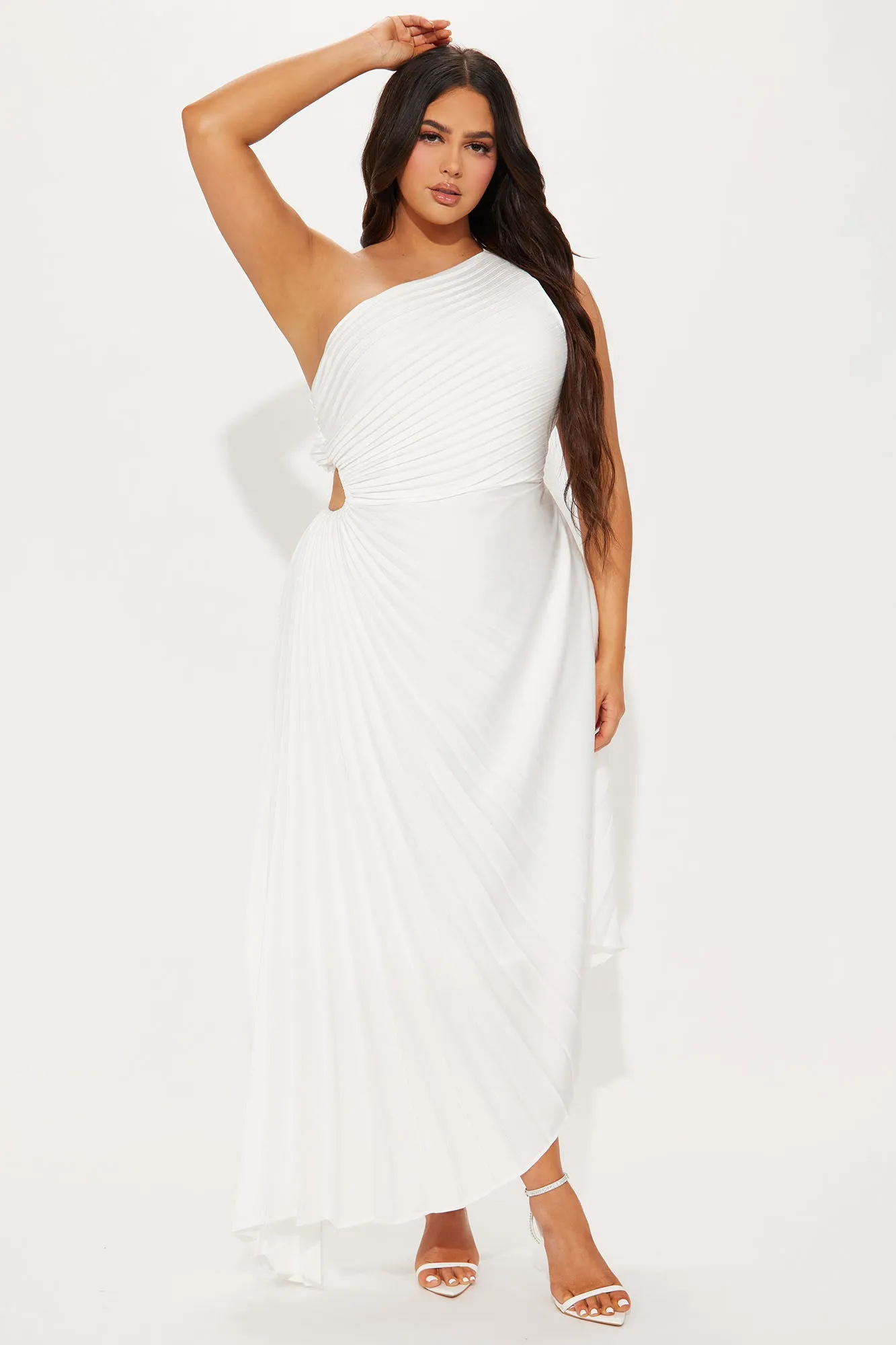 Athena One Shoulder Maxi Dress - Off White