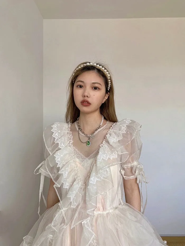 [August Unicorn] Angelic Aura Handmade Silk Outer Princess Dress