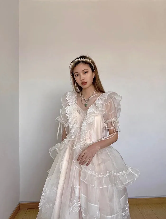 [August Unicorn] Angelic Aura Handmade Silk Outer Princess Dress