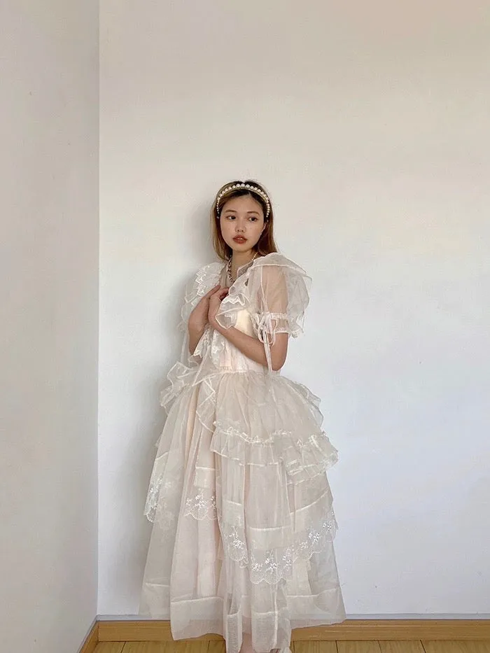 [August Unicorn] Angelic Aura Handmade Silk Outer Princess Dress