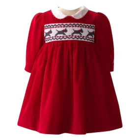 Baby Girl Scottie Dog Smocked Dress