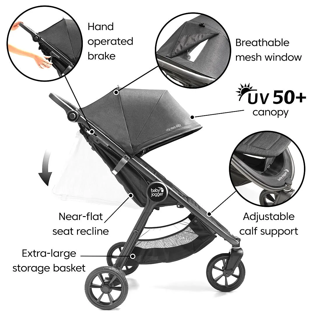 Baby Jogger City Mini GT2   Carrycot   Maxi Cosi Pebble 360 Travel System - Opulent Black