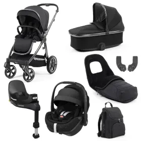 BabyStyle Oyster 3 Black LUXURY Bundle - 7 Piece (Carbonite) with Maxi-Cosi Pebble 360 Pro²