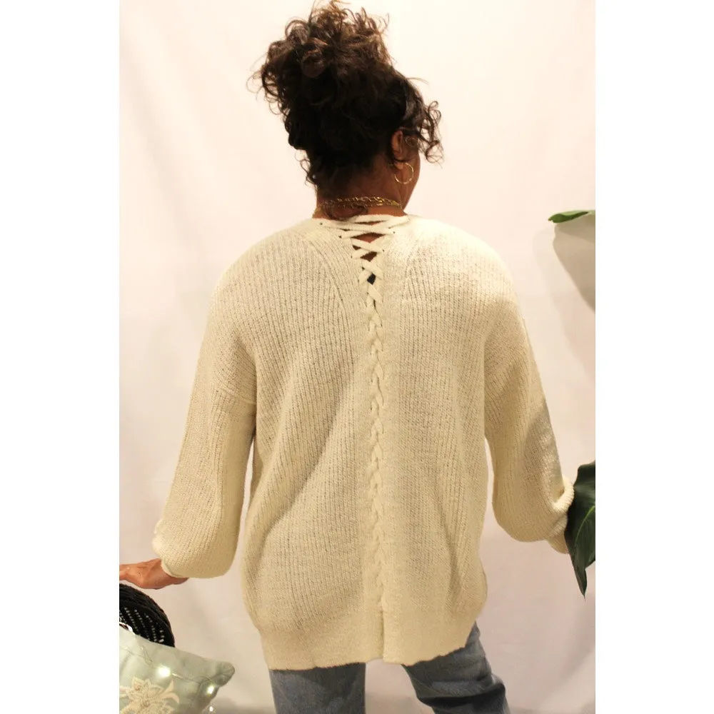 Back Tie Cross Cardigan