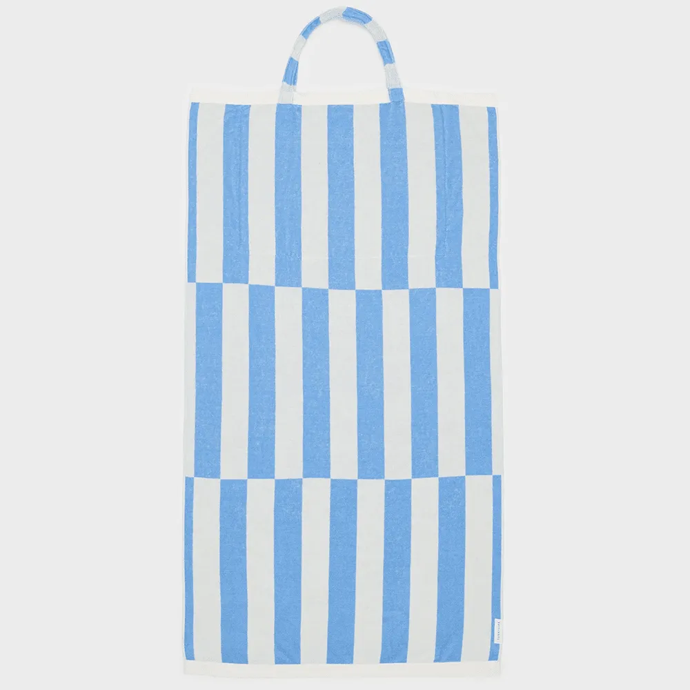 Beach Towel 2-in-1 Tote Bag - Le Weekend Mid Blue-Cream