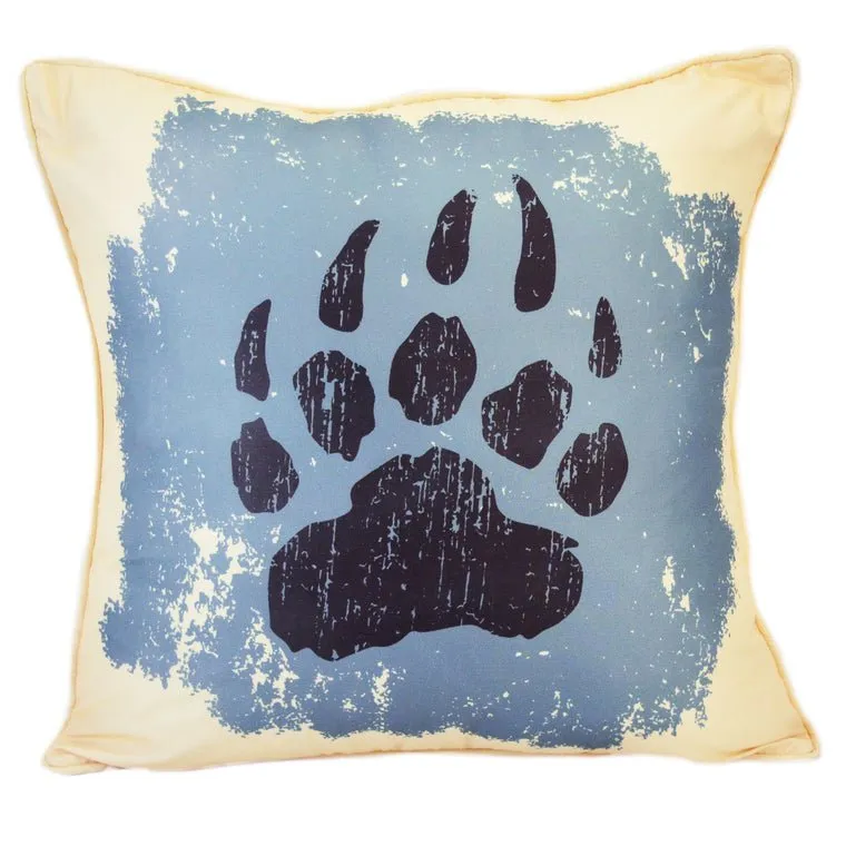 Bear Totem Deco Paw Print Pillow