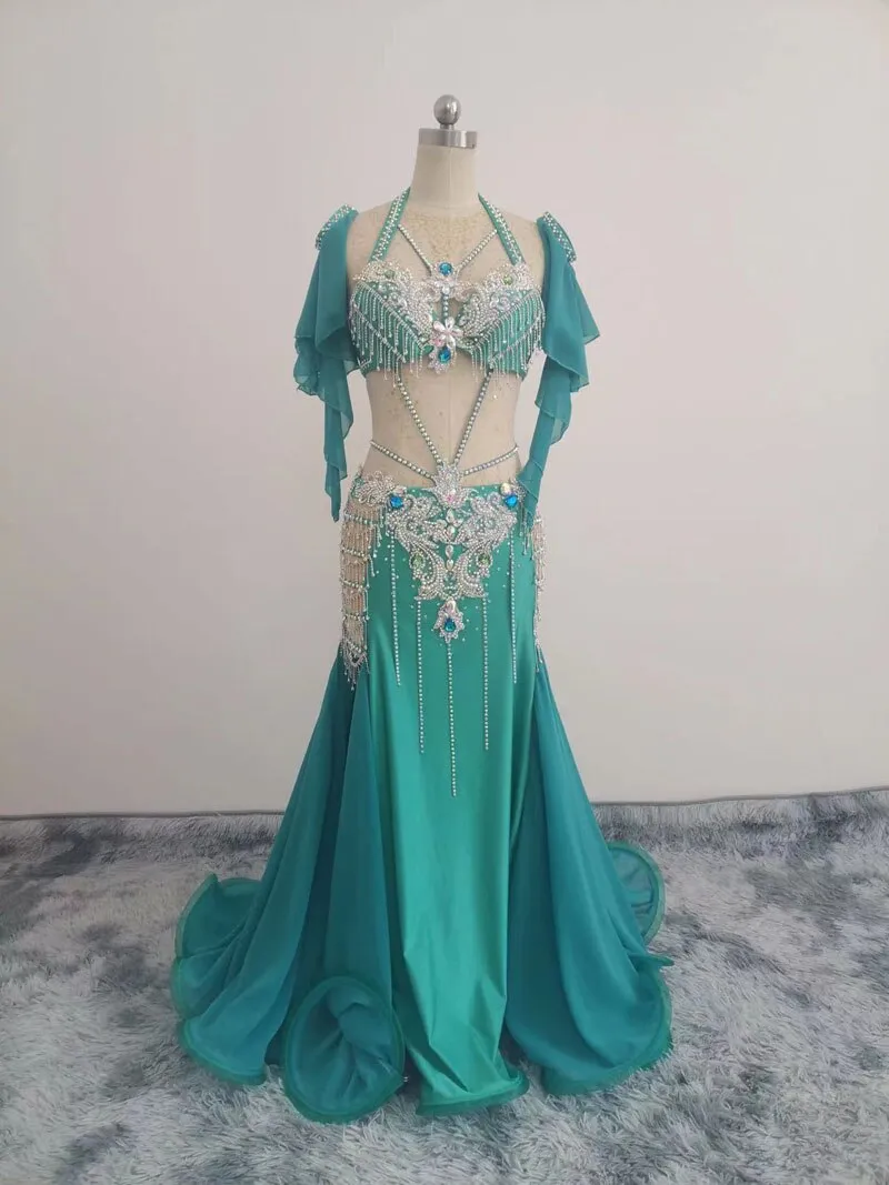 Belly Dance Professional Competititon Clothes Suit for Women Bellydancing Stage Wear Suit High-End Custom Oriental Dance Outfit