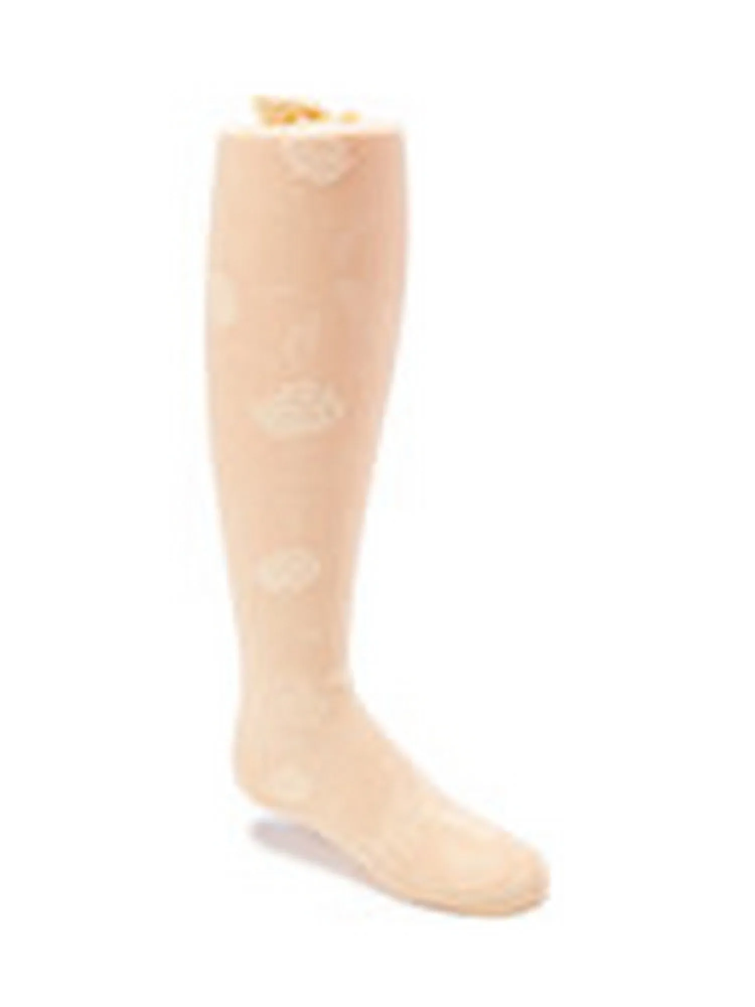 Big Girls Beige Jacquard Stretchy Soft Stylish Footed Tights 5-13