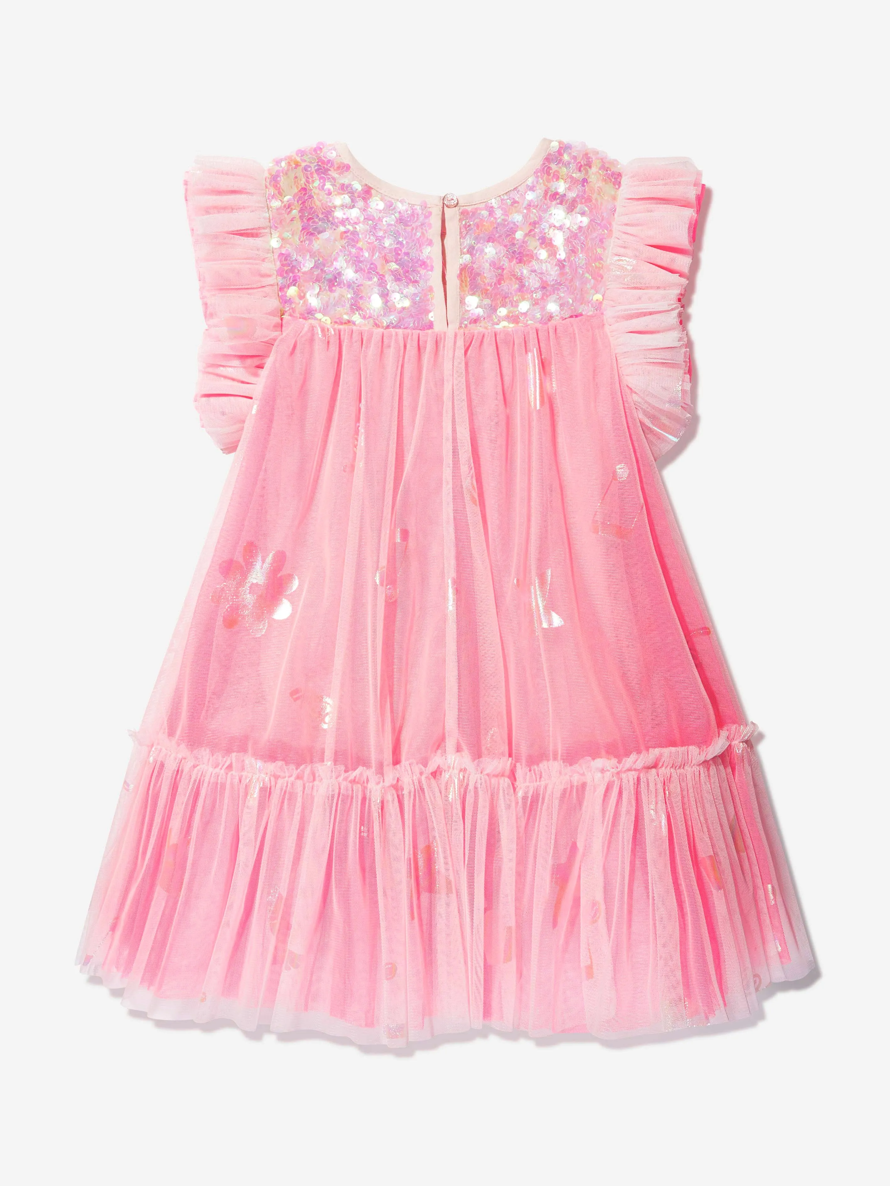 Billieblush Girls Sequinned Tulle Dress in Pink