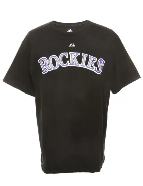 Black Rockies Majestic Printed T-shirt - L