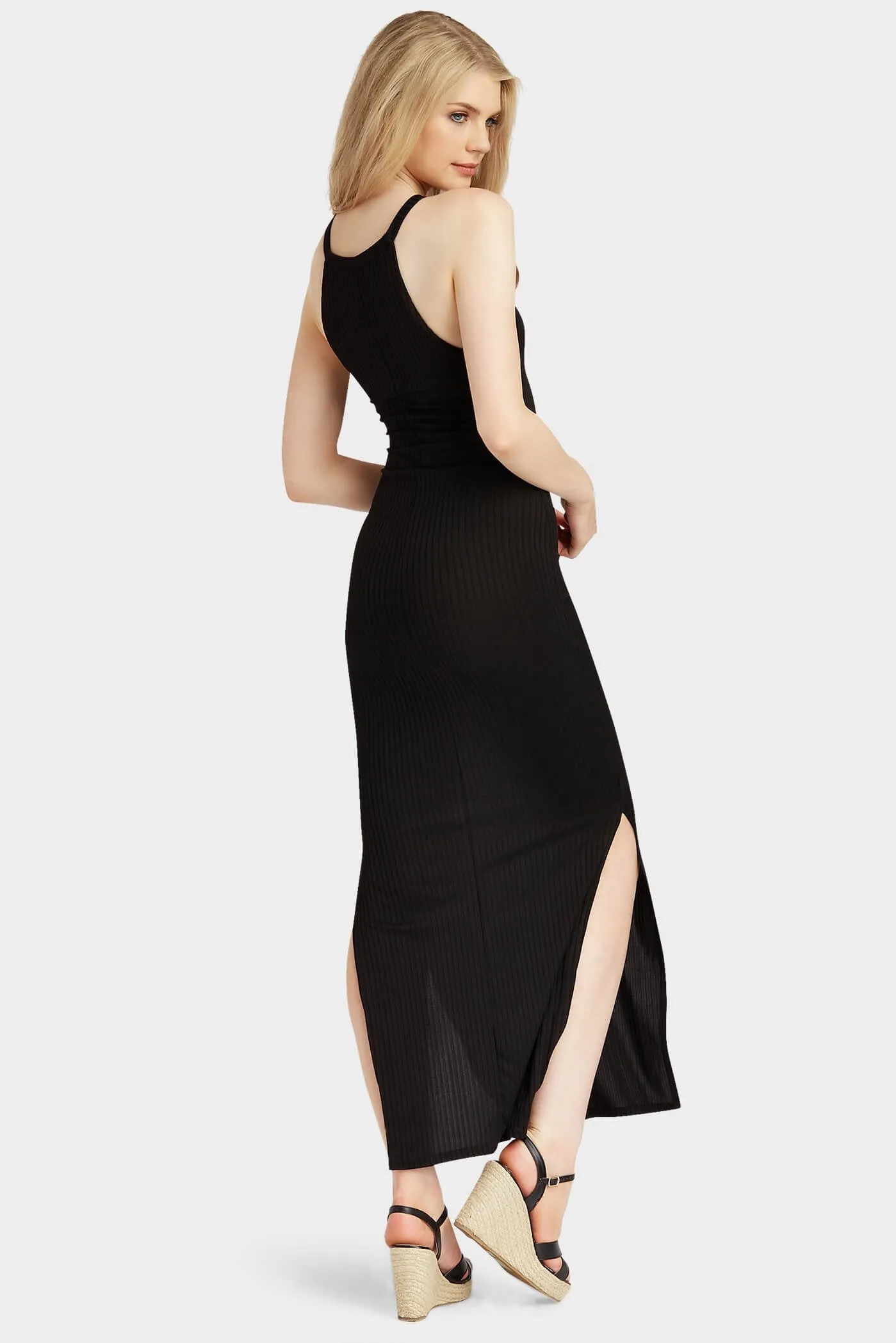 Black Side Split Maxi Dress