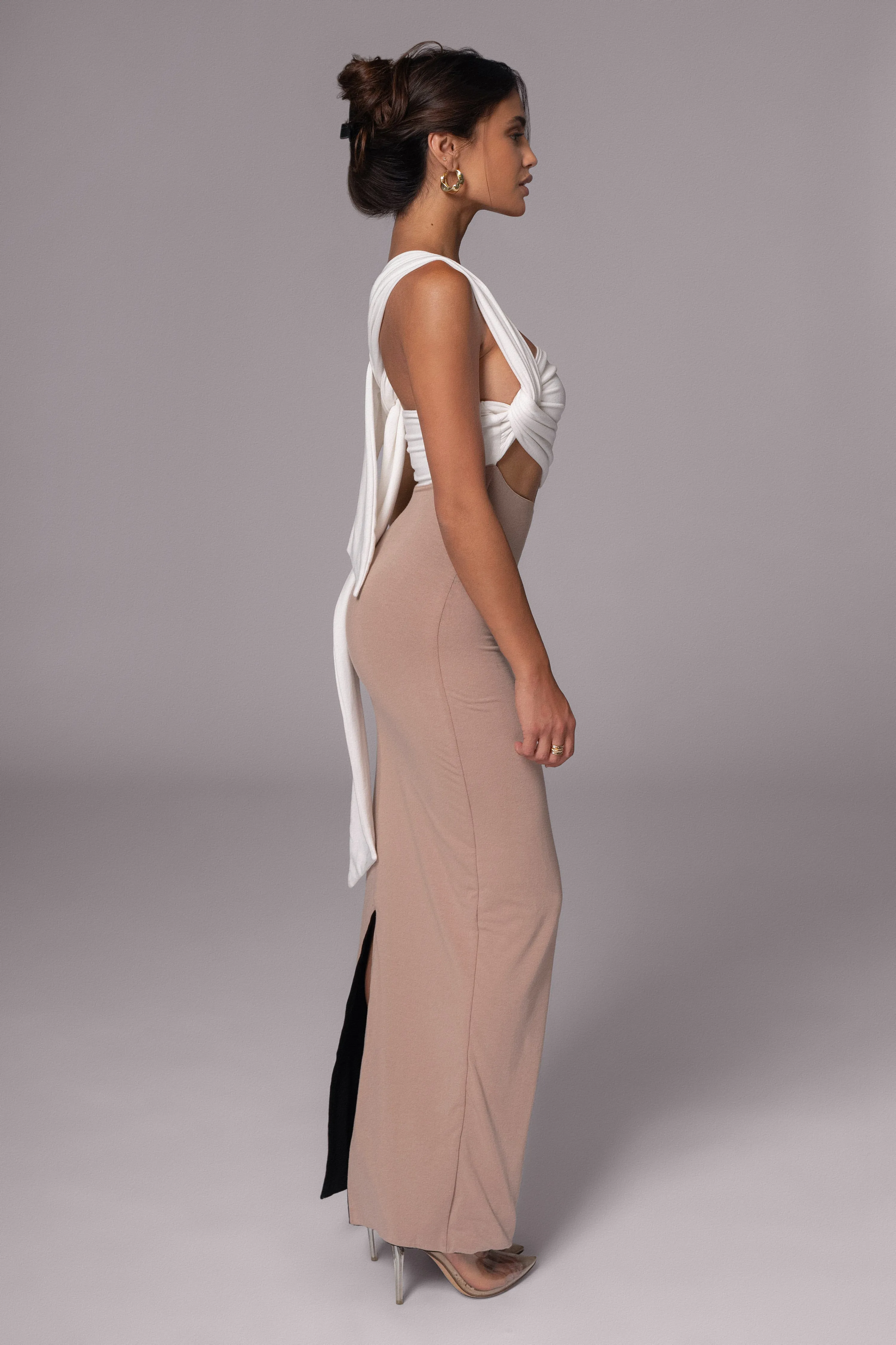 Black/Beige Dominic Reversible Maxi Dress