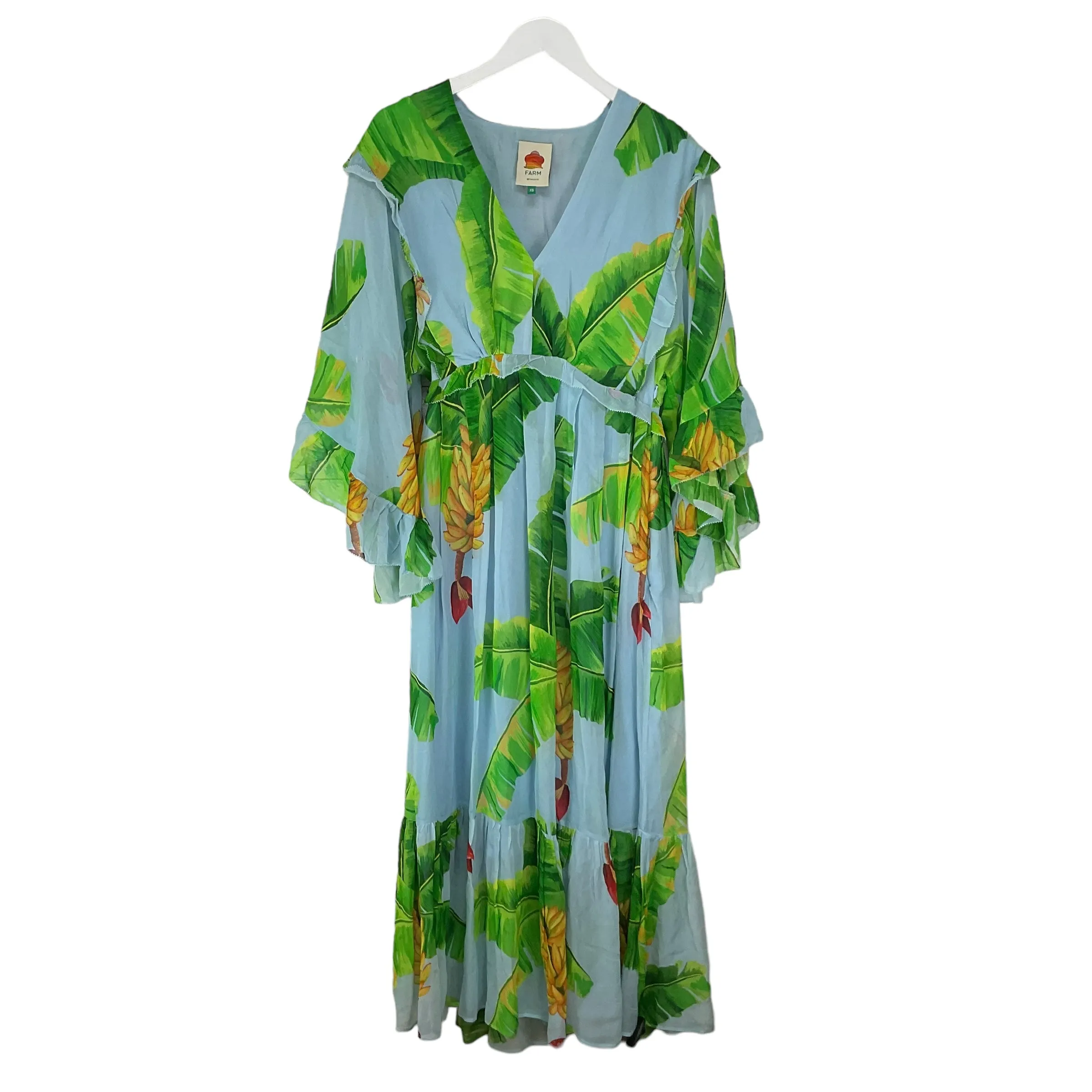 Blue & Green Dress Casual Maxi Farm Rio, Size Xs