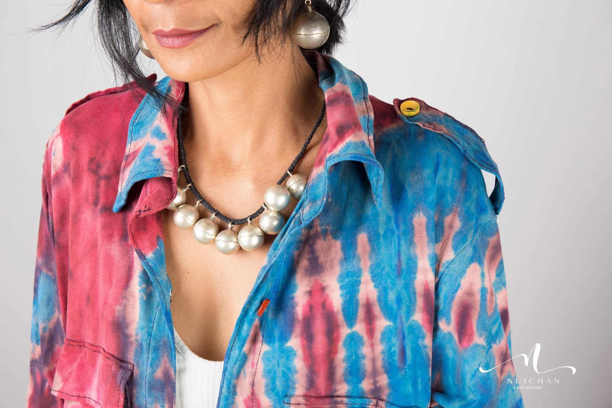 Blue Tie dye shirt dress